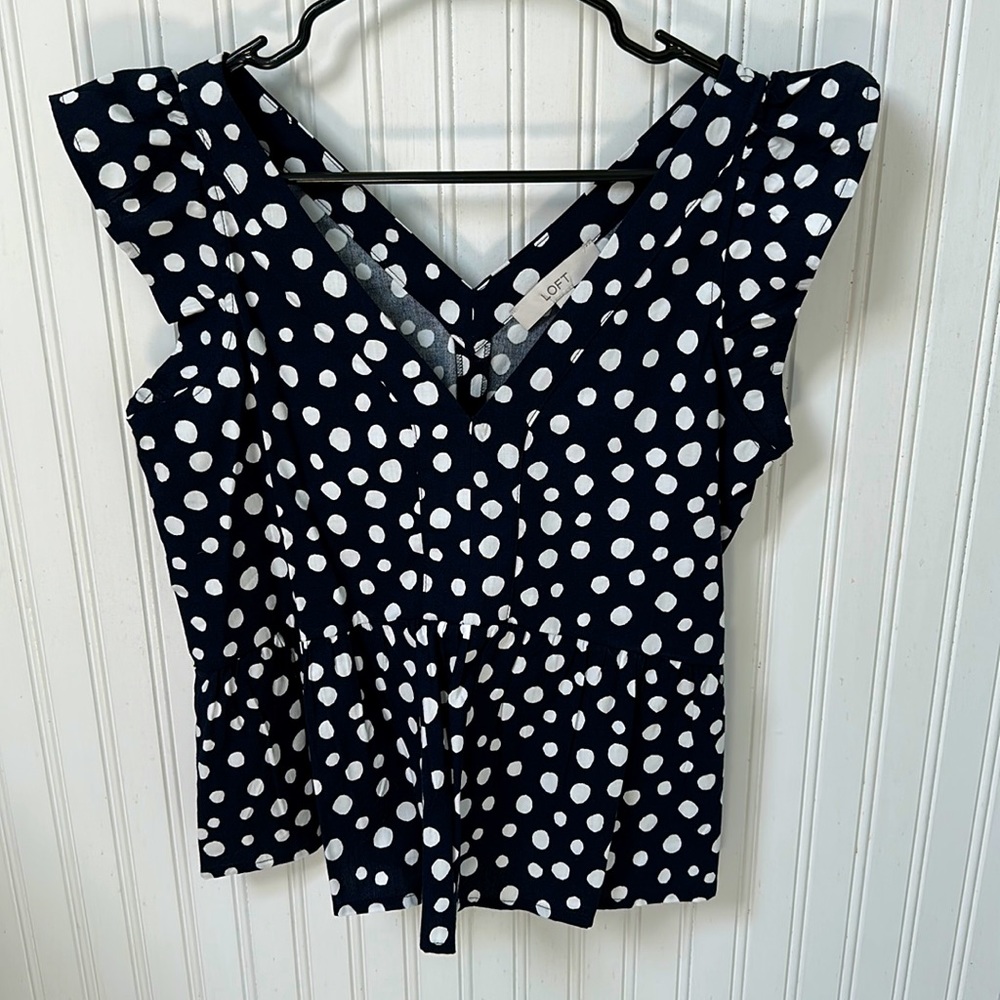 LOFT short sleeve peplum top